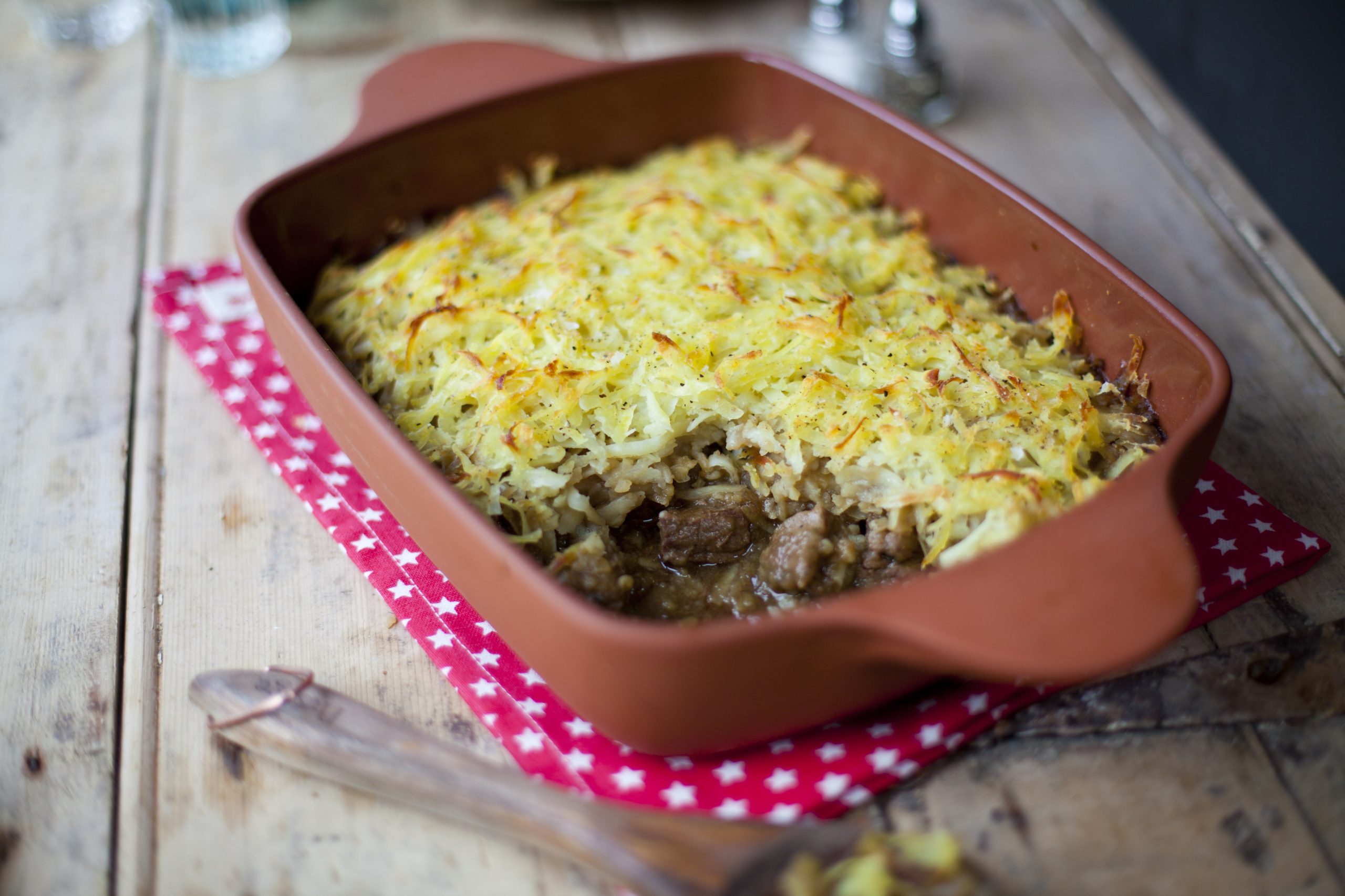 Beef Stew with a Crispy Potato Crust